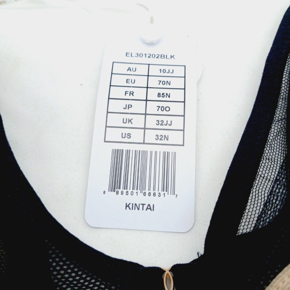 Elomi 301202 Kintai Peek A Boo Underwire Plunge Bra Black Size 32JJ US 32N - Picture 7 of 10